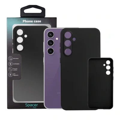 Husa Samsung Galaxy S23 FE Spacer, negru, grosime 1.5mm, material flexibil TPU "SPPC-SM-GX-S23FE-TPU"