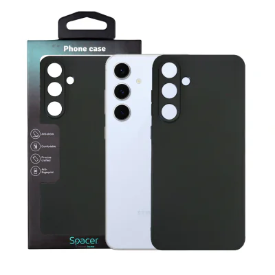 Husa Samsung Galaxy S24FE Spacer, negru, grosime 1.5mm, material flexibil TPU "SPPC-SM-GX-S24FE-TPU"