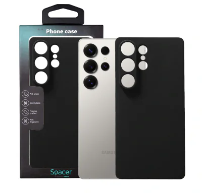 Husa Samsung Galaxy S25 Spacer, negru, grosime 1.5mm, material flexibil TPU "SPPC-SM-GX-S25-TPU"