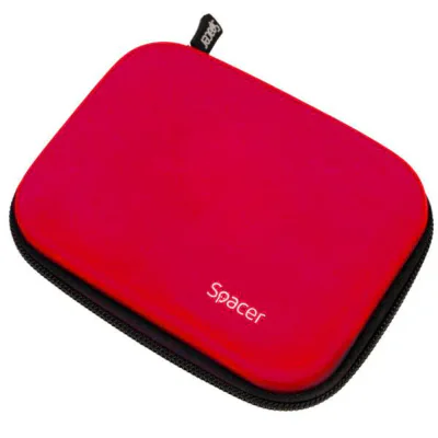Husa Spacer pentru HDD/SSD 2.5", buzunar intern plasa, rosu