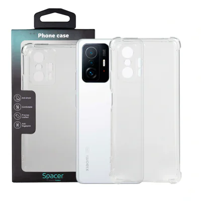 Husa Xiaomi 11T Spacer, transparenta, grosime 1.5mm, protectie suplimentara antisoc la colturi, material flexibil TPU "SPPC-XI-11T-CLR"