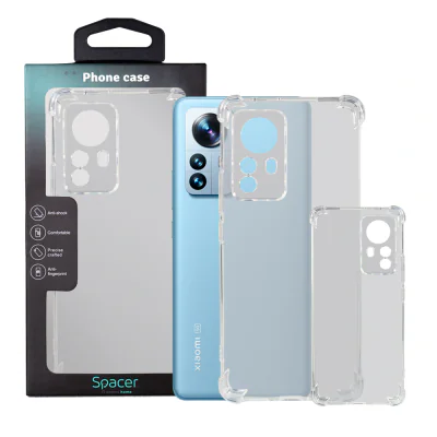 Husa Xiaomi 12 Pro Spacer, transparenta, grosime 1.5mm, protectie suplimentara antisoc la colturi, material flexibil TPU "SPPC-XI-12P-CLR"