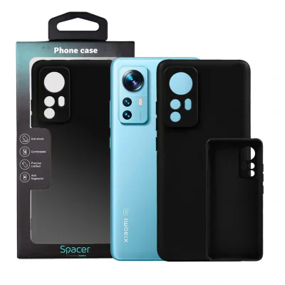 Husa Xiaomi 12 X Spacer, negru, grosime 1.5mm, material flexibil TPU "SPPC-XI-12X-TPU"