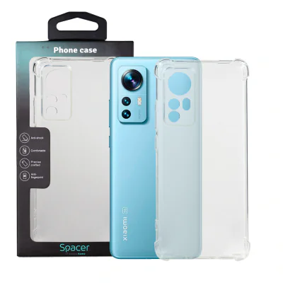 Husa Xiaomi 12 X Spacer, transparenta, grosime 1.5mm, protectie suplimentara antisoc la colturi, material flexibil TPU "SPPC-XI-12X-CLR"