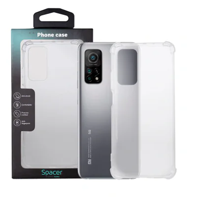 Husa Xiaomi Mi 10T 5G Spacer, transparenta, grosime 1.5mm, protectie suplimentara antisoc la colturi, material flexibil TPU "SPPC-XI-MI-10T5G-CLR"