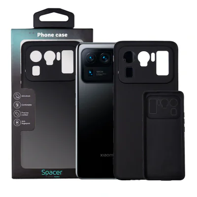 Husa Xiaomi Mi 11 Ultra 5G Spacer, negru, grosime 1.5mm, material flexibil TPU "SPPC-XI-MI-11U5G-TPU"