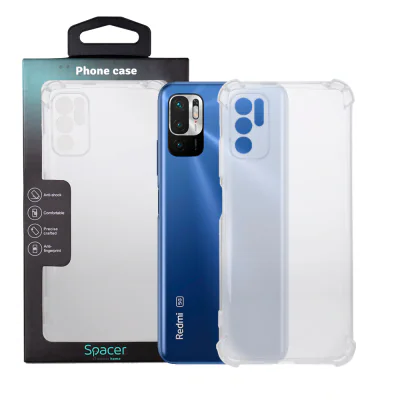 Husa Xiaomi Redmi Note 10 5G Spacer, transparenta, grosime 1.5mm, protectie suplimentara antisoc la colturi, material flexibil TPU "SPPC-XI-RM-N105G-CLR"