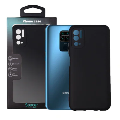 Husa Xiaomi Redmi Note 10 S Spacer, negru, grosime 2mm, material flexibil silicon + interior cu microfibra "SPPC-XI-RM-N10S-SLK"