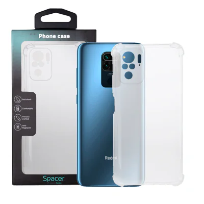 Husa Xiaomi Redmi Note 10 S Spacer, transparenta, grosime 1.5mm, protectie suplimentara antisoc la colturi, material flexibil TPU "SPPC-XI-RM-N10S-CLR"