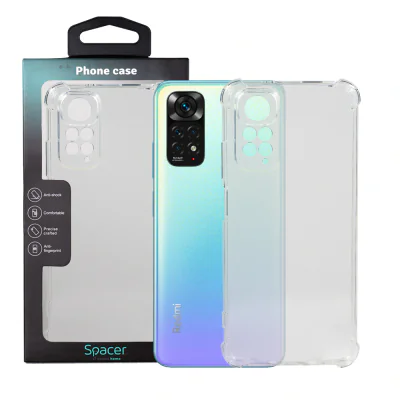 Husa Xiaomi Redmi Note 11 Spacer, transparenta, grosime 1.5mm, protectie suplimentara antisoc la colturi, material flexibil TPU "SPPC-XI-RM-N11-CLR"