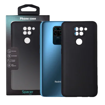 Husa Xiaomi Redmi Note 9 Spacer, negru, grosime 1.5mm, material flexibil TPU "SPPC-XI-RM-N9-TPU"