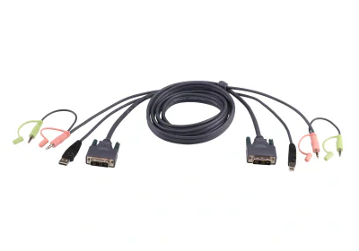 I/O ACC CABLE USB DVI KVM 1.8M/2L-7D02U ATEN
