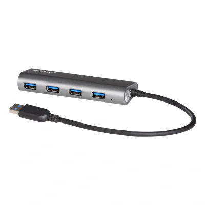 i-tec Metal Superspeed USB 3.0 4-Port Hub, USB 3.2 Gen 1 (3.1 Gen 1) Type-A, USB 3.2 Gen 1 (3.1 Gen 1) Type-A, 5000 Mbit/s, Grey, Metal, 0.28 m