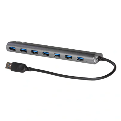 i-tec Metal Superspeed USB 3.0 7-Port Hub, USB 3.2 Gen 1 (3.1 Gen 1) Type-A, USB 3.2 Gen 1 (3.1 Gen 1) Type-A, 5000 Mbit/s, Silver, Metal, AC