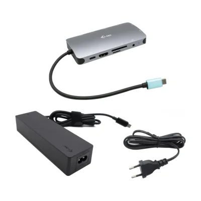 i-tec Metal USB-C Nano Dock HDMI/VGA with LAN + Charger 100W, Wired, USB 3.2 Gen 1 (3.1 Gen 1) Type-C, 100 W, 10,100,1000 Mbit/s, Grey, MicroSD (TransFlash), SD