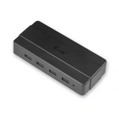 i-tec USB 3.0 Charging HUB 4 Port + Power Adapter, USB 3.2 Gen 1 (3.1 Gen 1) Type-B, USB 3.2 Gen 1 (3.1 Gen 1) Type-A, 5000 Mbit/s, Black, 0.9 m, AC