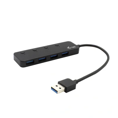 i-tec USB 3.0 Metal HUB 4 Port with individual On/Off Switches, USB 3.2 Gen 1 (3.1 Gen 1) Type-A, USB 3.2 Gen 1 (3.1 Gen 1) Type-A, 5 Mbit/s, Black, Plastic, USB