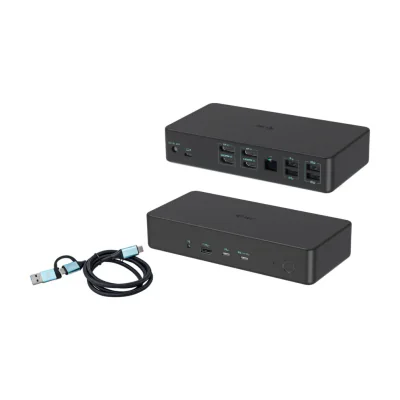 i-tec USB 3.0 / USB-C / Thunderbolt 3 Professional Dual 4K Display Docking Station Generation 2 + Power Delivery 100W, Wired, USB 3.2 Gen 1 (3.1 Gen 1) Type-C, 100 W, 3.5 mm, 10,100,1000 Mbit/s, Black