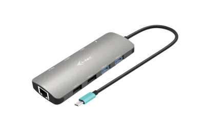 i-tec USB-C Metal Nano 2x Display Docking Station + Power Delivery 100 W, Wired, USB 3.2 Gen 1 (3.1 Gen 1) Type-C, 100 W, 10,100,1000 Mbit/s, Silver, 5 Gbit/s