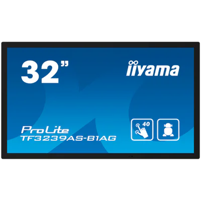 IIYAMA LFD TF3239AS-B1AG 32" 12pt Open Frame PCAP interactive large format display 500 cd/m2 8ms projective capacitive 12 points touch through-glass, temperature sensor with fan control "TF3239AS-B1AG"