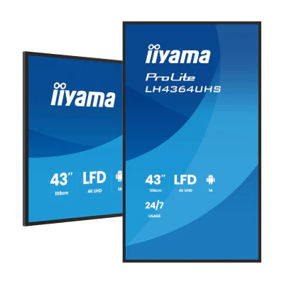 iiyama LH4364UHS-B1AG, Digital signage flat panel, 109.2 cm (43"), LED, 3840 x 2160 pixels, Wi-Fi, 24/7