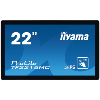 IIYAMA Monitor 21,5" PCAP Bezel Free 10P Touch with Anti-Finger print coating, 1920x1080, IPS panel, DisplayPort, HDMI, VGA, 315 cd/m2, 1000:1, 14ms, USB Interface,MultiTouch "TF2215MC-B2"