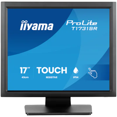 IIYAMA Monitor ProLite T1731SR-B2S 17" touchscreen TN 1280x1024 5:4 5ms serial resistive anti-glare treatment IP54 (front) "T1731SR-B2S"