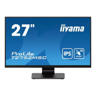 Iiyama ProLite T2752MSC-B1 - LED monitor27" touchscreen 1920 x 1080 Full HD (1080p) @ 60 Hz IPS 400 cd/m2 1000:1 5 ms HDMI DisplayPort speakers black matte "T2752MSC-B1"