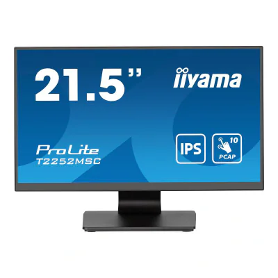 IIYAMA Monitor LED T2252MSC-B2AG 21.5" PCAP 10pt Touchscreen monitor featuring IPS panel technology, Edge-to-Edge glass design and Anti Glare coating HDMI DP USB HUB Tilt 3y "T2252MSC-B2AG"