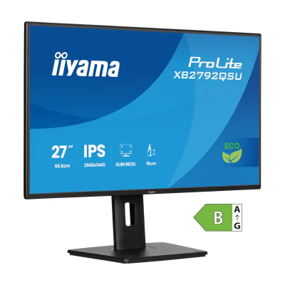 iiyama ProLite XB2792QSU-B1, 68.6 cm (27"), 2560 x 1440 pixels, Quad HD, LED, 3 ms, Black