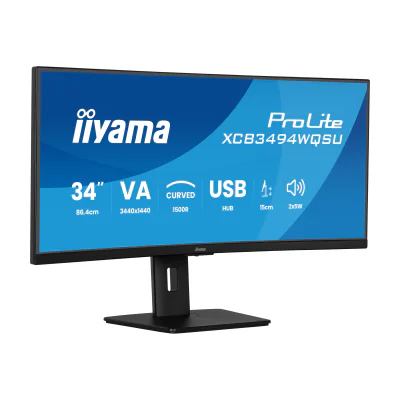 iiyama ProLite XCB3494WQSU-B1, 86.4 cm (34"), 3440 x 1440 pixels, UltraWide Quad HD, LED, 0.4 ms, Black