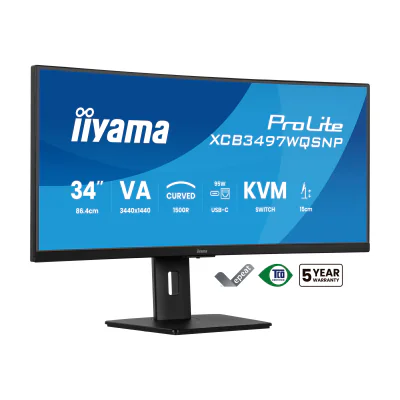 iiyama ProLite XCB3497WQSNP-B1, 86.4 cm (34"), 3440 x 1440 pixels, UltraWide Quad HD, LED, Black