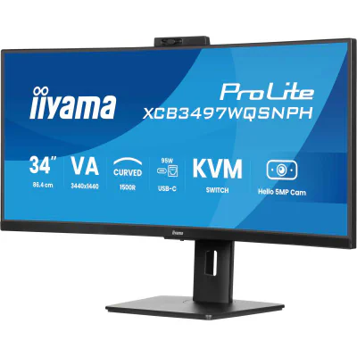 iiyama ProLite XCB3497WQSNPH-B1, 86.4 cm (34"), 3440 x 1440 pixels, UltraWide Quad HD, LED, 0.4 ms, Black