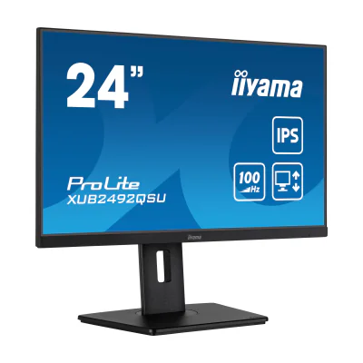iiyama ProLite XUB2492QSU-B1, 60.5 cm (23.8"), 2560 x 1440 pixels, Quad HD, LED, 1 ms, Black