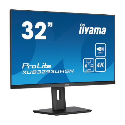 iiyama ProLite XUB3293UHSN-B5, 80 cm (31.5"), 3840 x 2160 pixels, 4K Ultra HD, LCD, 4 ms, Black