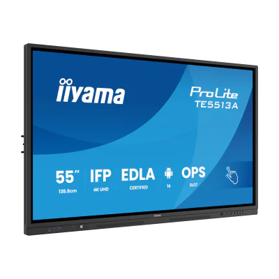 iiyama TE5513A-B2AG, Interactive flat panel, 138.7 cm (54.6"), 3840 x 2160 pixels, Wi-Fi, 24/7