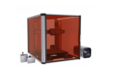 Imprimanta 3D Snapmaker Artisan 3DP, doua capete printare (IDEX), Volum printare: Dual 350mm × 400mm × 400mm, extruder stang 375mm × 400mm × 400mm, extruder drept 400mm × 400mm × 400mm, diametru duza: 0.4mm, temperatura duza: 300°C, viteza: 180mm/s, 