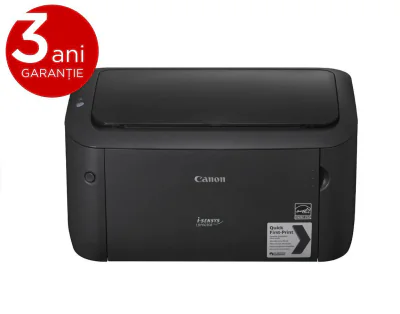 Imprimanta laser mono Canon LBP6030B, bundle, 2x CRG725 incluse inpachet, ( capacitate totala de printare tonere starter + 2x CRG725 3900pagini) dimensiune A4, viteza max 18ppm, rezolutie 600x600dpi, memorie32MB, alimentare hartie 150 coli, limbaj de