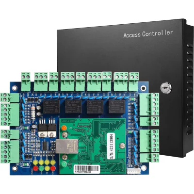 IN-CC4 - Controler TCP/IP pentru patru usi. Functionează cu cititoare Wiegand de 26 de biti ~ 40 de biti. Suportă până la 4 cititoare si 4 butoane de