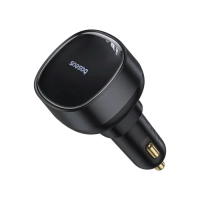 INCARCATOR auto Baseus Enjoyment Pro, 1 x USB Type-C cablu retractabil, 1 x USB, total output 60W, pt. bricheta auto, negru "C00057800111-00" - 6932172635817