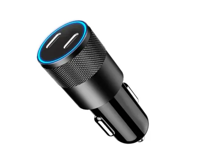 Incarcator auto Lemontti fast Charge Type-C PD,60W, USB-C 30W, USB-C 30W, incarcare rapida pe ambele porturi, intrare: DC 12V-24V, iesire: C1 5V/3A, 9V/3A, 12V/2.5A, iesire: C2  5V/3A, 9V/3A, 12V/2.5ANegru