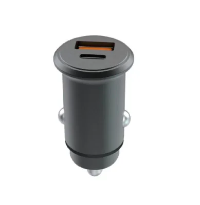 Incarcator auto Lemontti Super Fast Charge 65W 2 porturi PD Type-C 65W + USB-A QC 3.0, Negru
