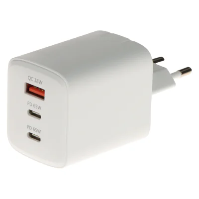 Încărcător de rețea USB DELTA POWER CHAR-X199C-65W-GAN, GaN, 65 W, 2 x USB-C