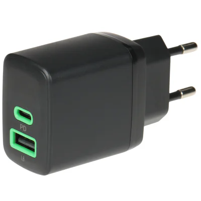 Încărcător de rețea USB Green Cell CHARB-GC-30AC-B, PowerSource Duo30, 30 W