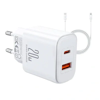 Încărcător Joyroom JR-TCF05 Flash, 20W + cablu C la L 1m (alb)
