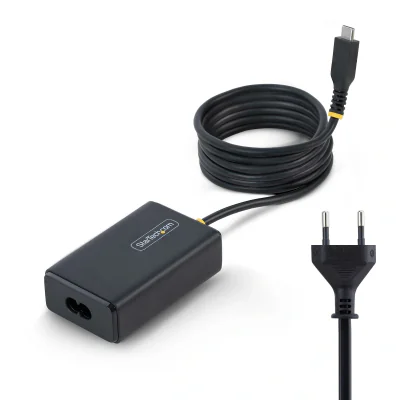 StarTech.com 65W USB-C Laptop Charger, 1.5m Tethered USB-C Cable, Power Adapter Brick for Dell, XPS, HP ProBook, MacBook Pro, Microsoft Surface Pro, Laptop, Indoor, 100 - 240 V, 50 - 60 Hz, 65 W, 5 - 20 V