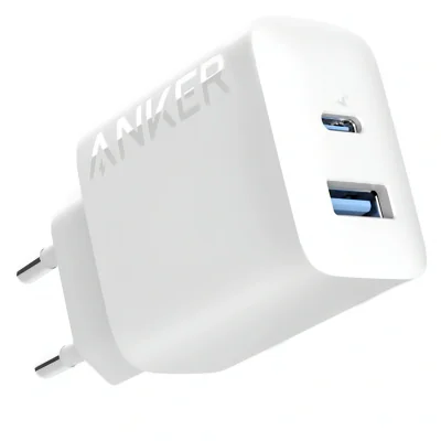 Incarcator retea Anker „312" 20W, PowerIQ, 1 x USB Type-C, 1 x USB, alb