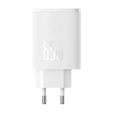 INCARCATOR RETEA Baseus Cube Pro, Quick Charge 65W, 2 x USB Type-C Output 5V/3A, 1 x USB, alb "P10152301213-00" - 6932172641481