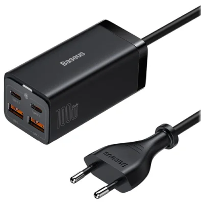 INCARCATOR retea Baseus GaN3 Pro, Quick Charge 100W, 2 x USB, 2 x USB Type-C, negru "CCGP000101" - 6953156209053