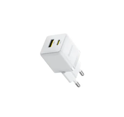 Incarcator retea Baseus Palm, Quick Charge 30W, 1 x USB Type-C, 1 x USB, alb